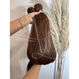 Mega Hair Castanho Claro Natural Cabelo Aplique Luxo Fibra Russa Ultra