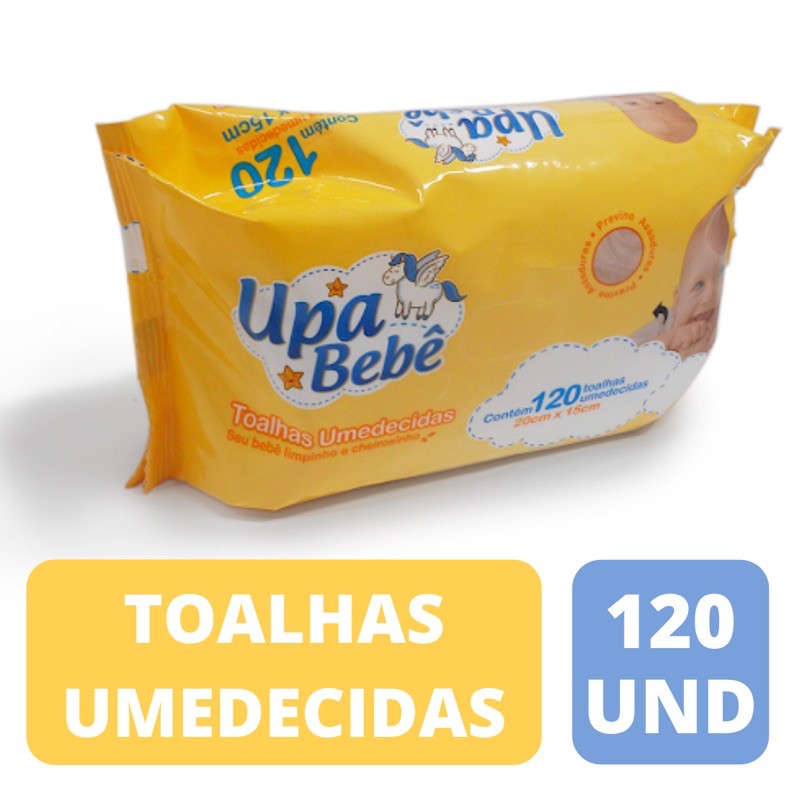 Lenço toalhas umedecidas upa bebê 120 unidades Produto para