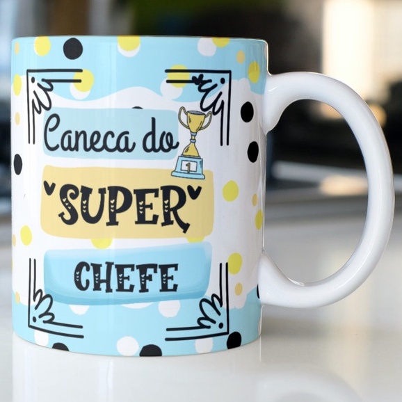 Caneca Porcelana Do Super Chefe Zlprint Shopee Brasil