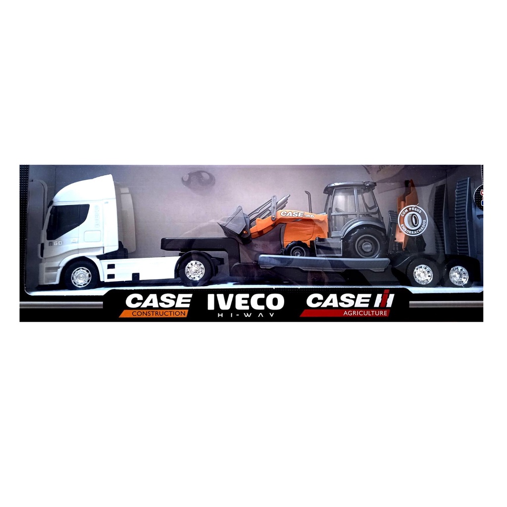 Miniatura Caminh O Cavalo Iveco Hi Way Carreta Prancha Plataforma