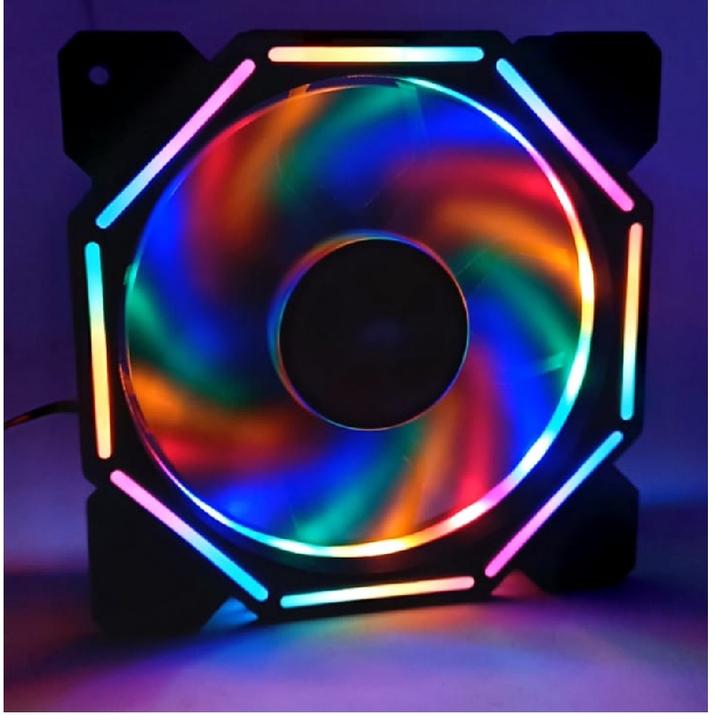 Cooler Fan Led Rgb 120mm Para Gabinete Cpu Gamer 1500 RPM Escorrega O