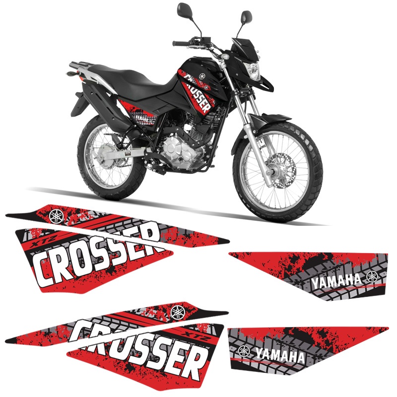 Kit Adesivos Tanque Moto Yamaha Crosser Xtz Shopee Brasil