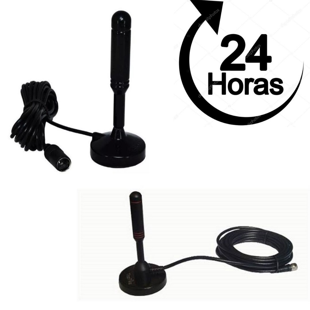 Antena Digital Amplificada Interna E Externa Cabo 4 3 Metros Base