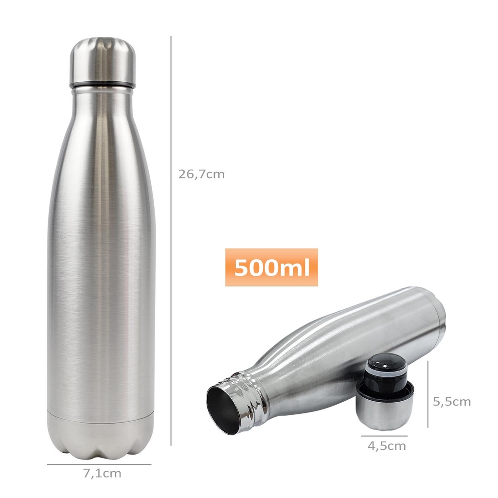 Garrafa Térmica Portátil Aço Inox 500ml Escorrega o Preço