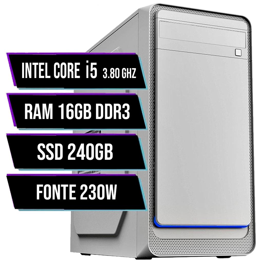 Pc Gamer Barato Intel Core I5 Ram 16Gb SSD 240Gb 230W Branco Shopee