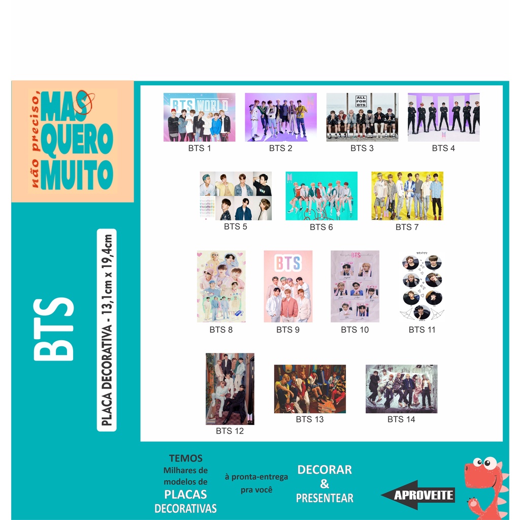 Bts Kpop Placa Decorativa Quadro Parede Decora O Presente