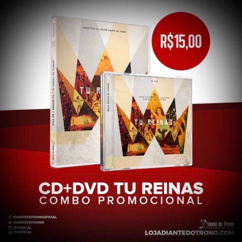 Combo Cd E Dvd Diante Do Trono 16 Tu Reinas Primeira Tiragem Shopee