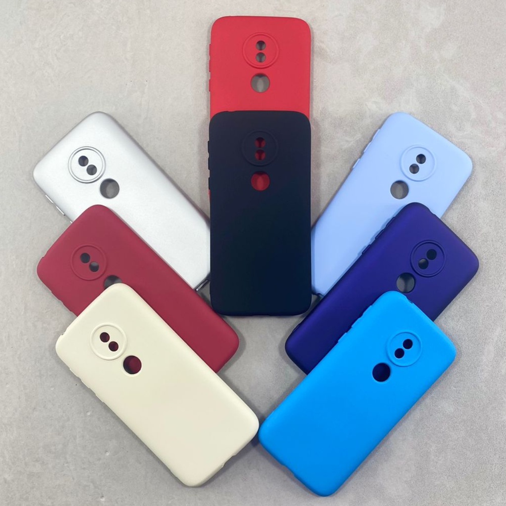 Capa Moto G7 Play Silicone Aveludada Colorida Capinha Anti Impacto