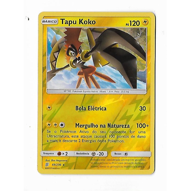 Pokemon Tapu Koko Reverse Foil Sol E Lua Sintonia Mental Shopee Brasil