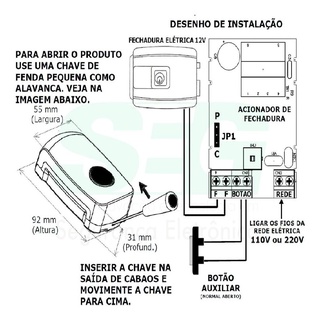 Botoeira Acionador p Fechadura Elétrica AF12 SEG fonte Shopee Brasil