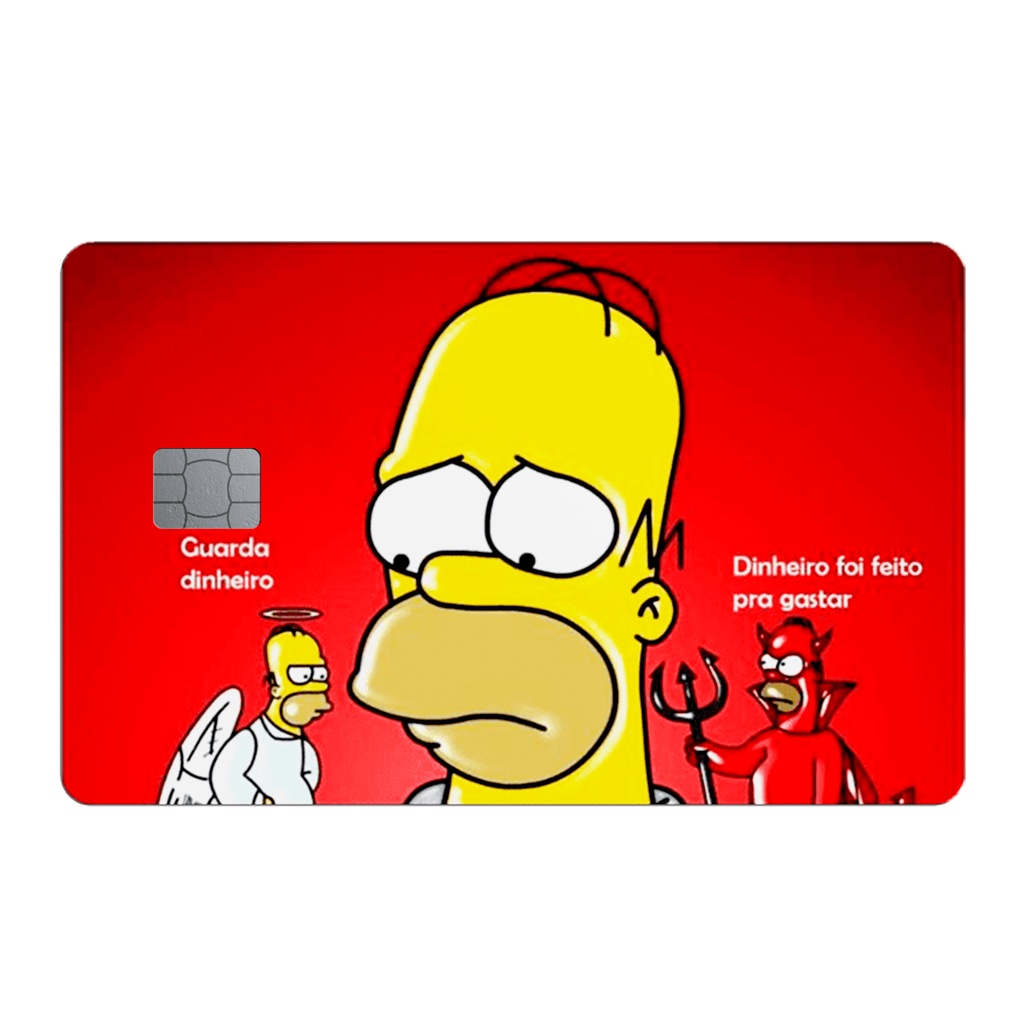 Adesivo Para Cart O Homer Simpson Decis O Pel Cula Protetora Capinha