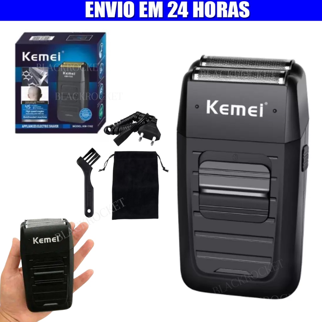 M Quina Shaver Kemei Km Barbeador Profissional Bivolt Sem Fio