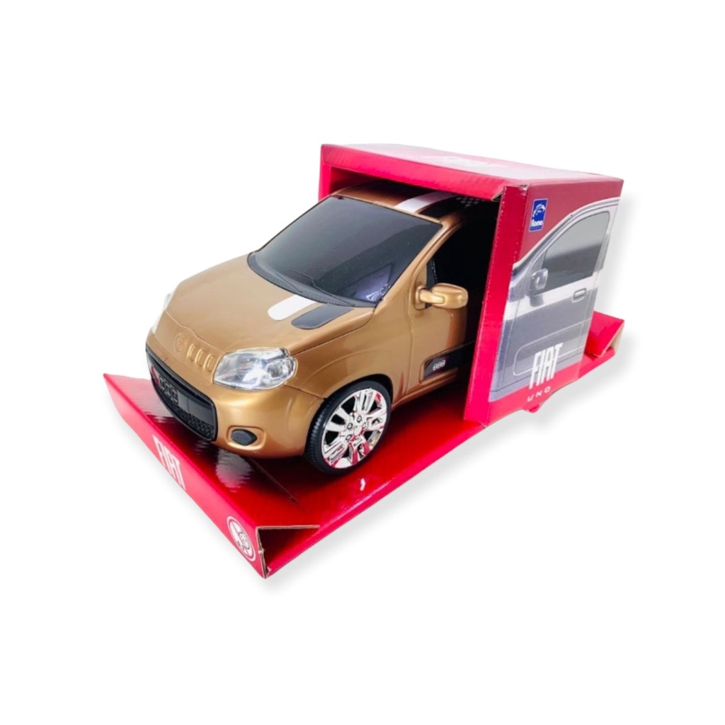 Carro Brinquedo Fiat Uno Dourado Roma Cm Shopee Brasil