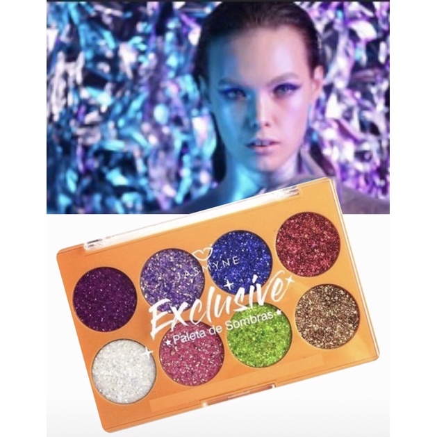 Paleta De Sombras Glitter Jasmyne 8 Cores Intensas Shopee Brasil