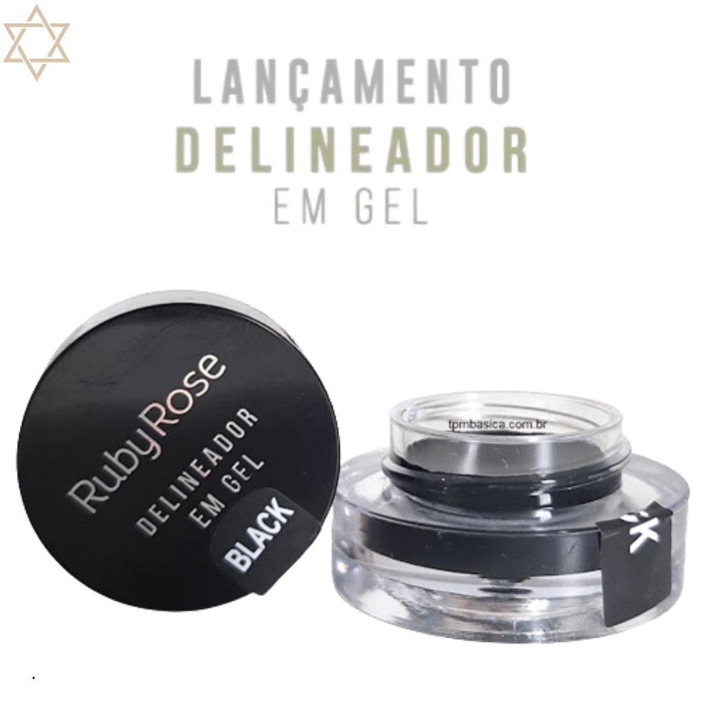 Delineador Em Gel Preto Black Ruby Rose Super Pigmentado Shopee Brasil