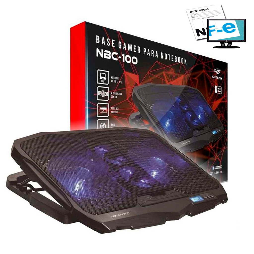 Base Para Notebook C3 Tech Nbc-100bk Gamer 10 a 17,3 polegadas