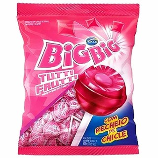 Pirulito Big Big Chiclete Morango Ou Tutti Frutti 600g ARCOR Shopee