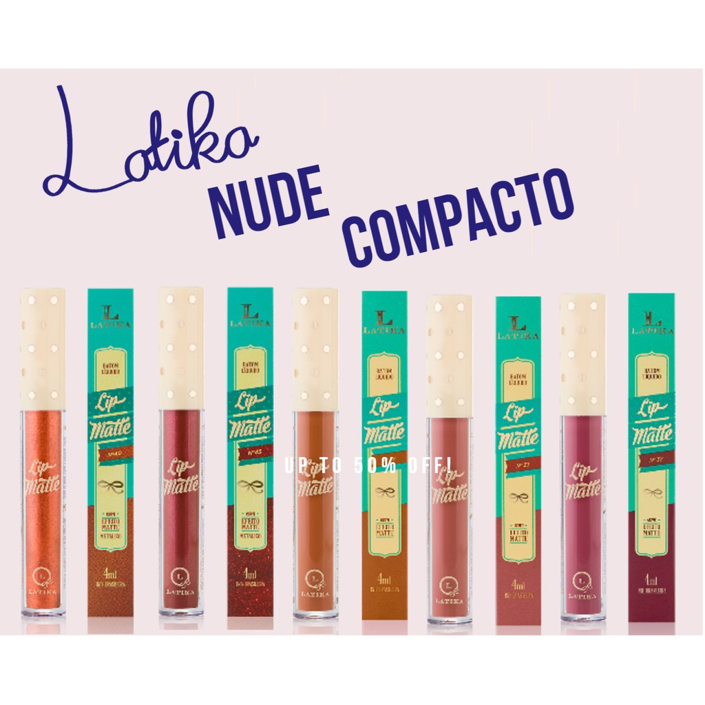 Kit Batom Líquido Latika Lip Matte Nude Compacto Shopee Brasil