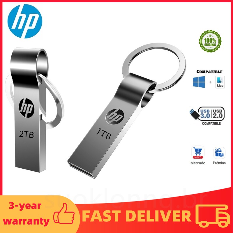 Hp De Metal Usb Fash Drive 2Tb Usb 2 0 Pendrive Adaptador Otg Memory