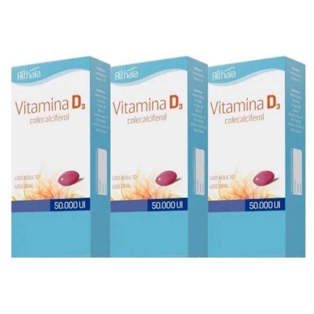 Combo Vitamina D 50 000UI 4 Caps 3 Caixas Althaia Colecalciferol