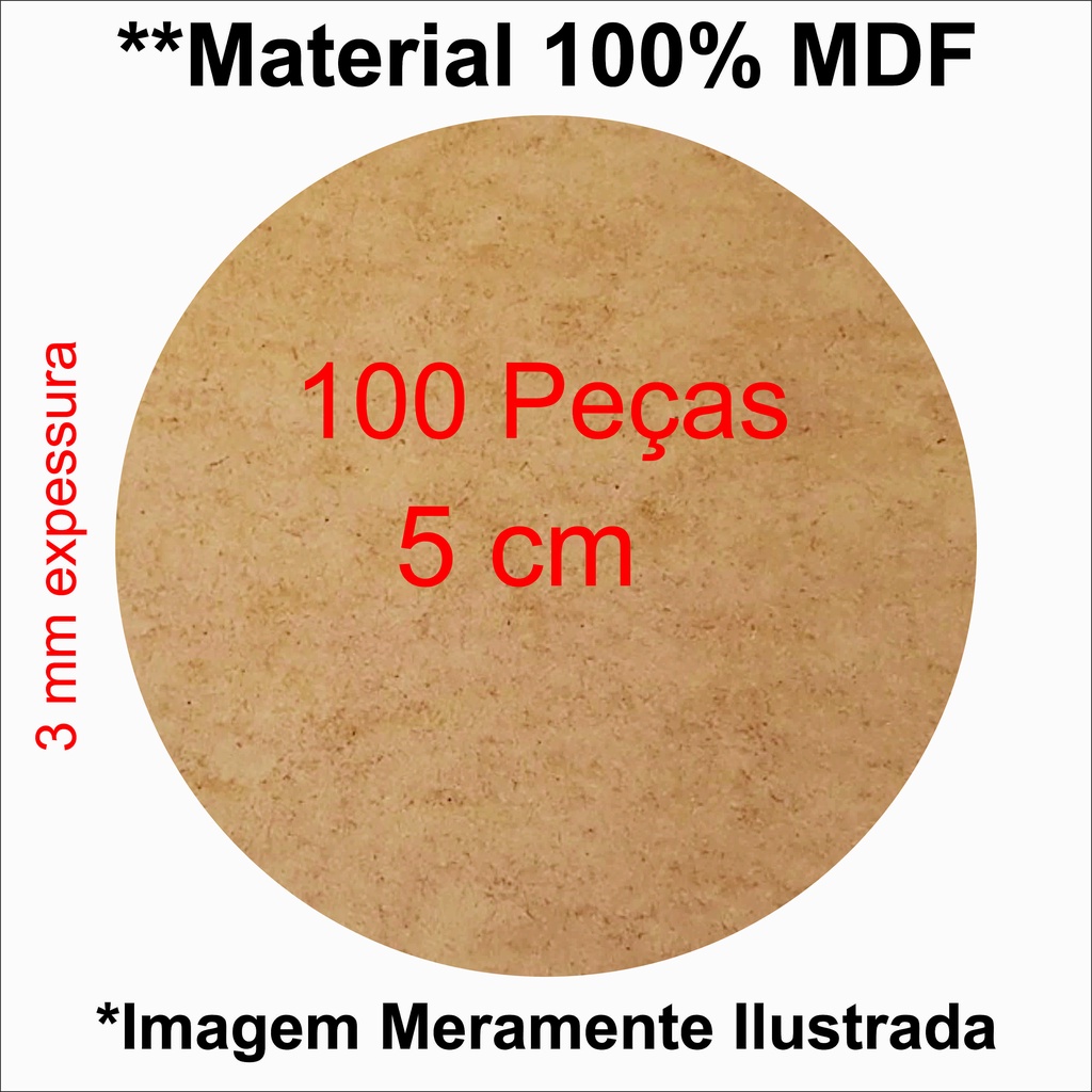 100 Bolacha Redonda 5 Cm MDF 3MM Shopee Brasil