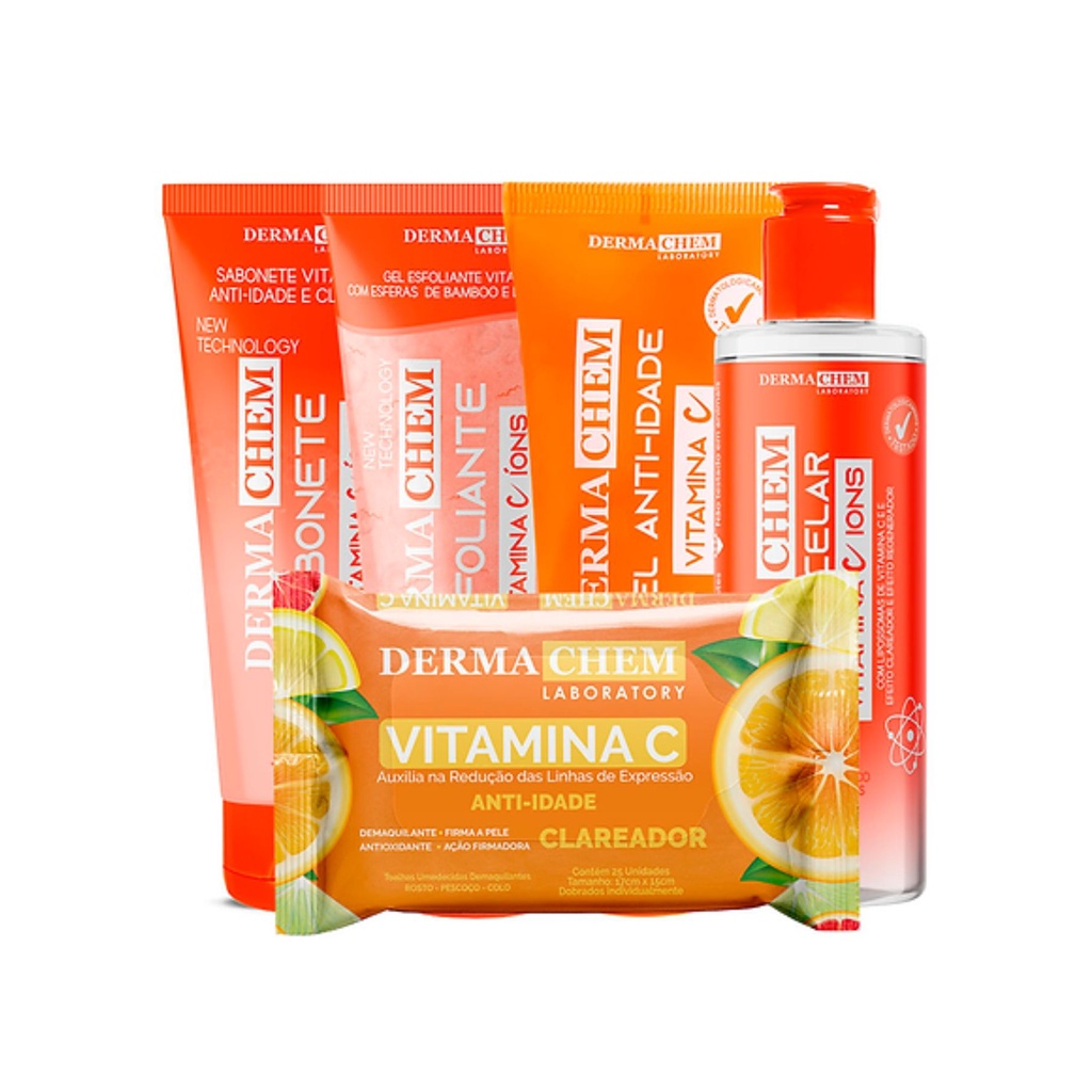 Kit Anti Idade Vitamina C 5 Dermachem Shopee Brasil