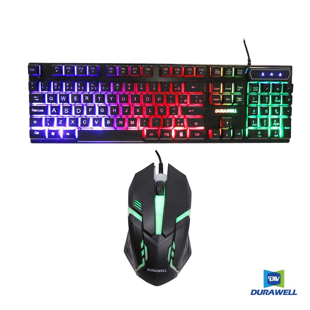 Mouse E Teclado Gamer Rgb Qualidade Durawell Original Shopee Brasil