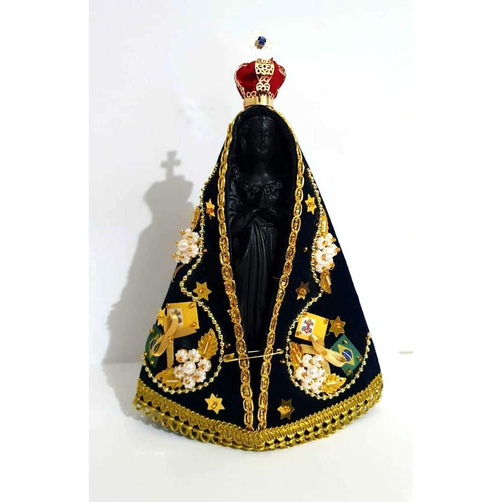 Imagem Escultura Nossa Senhora Aparecida Replica 18cm Em Resina