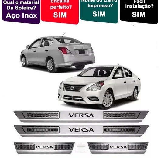 Soleira A O Inox Nissan Versa Grafia Original