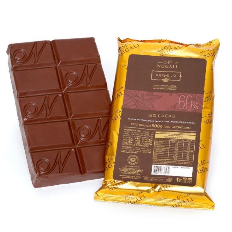 Chocolate Vegano Amargo 60% 500g - Nugali.