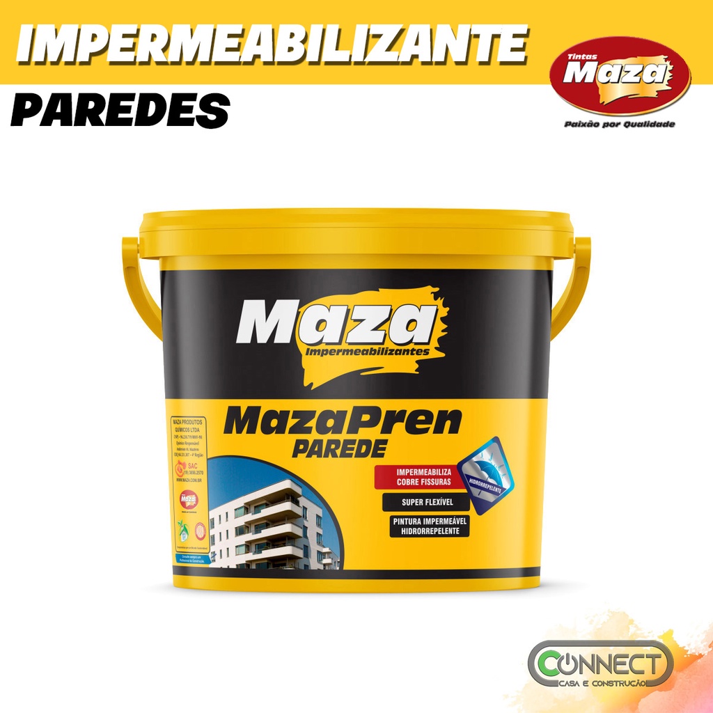 Impermeabilizante Acrílico Mazapren Paredes 18 Litros Maza Shopee Brasil