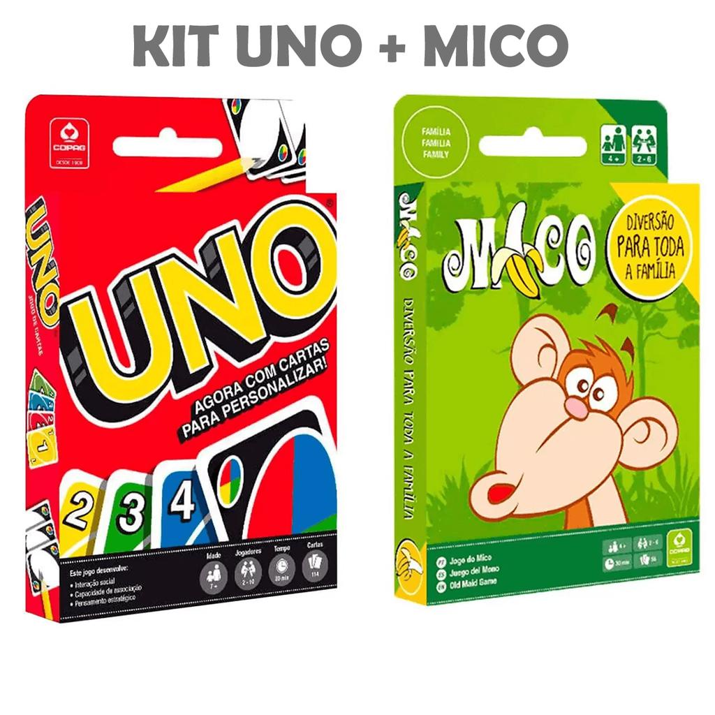 Kit Jogos De Cartas Infantil Uno Mico Jogo Baralho Copag Shopee Brasil