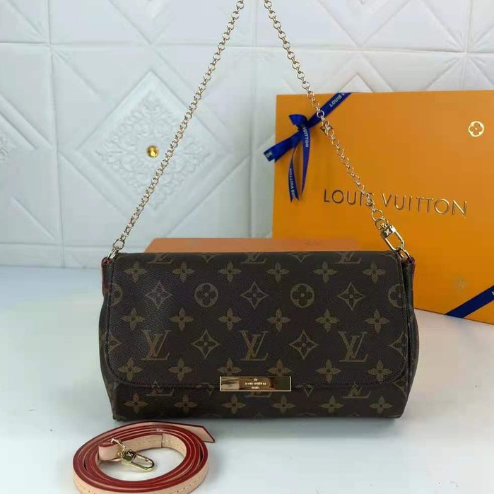 [Pronto para enviar] LV / Louis Vuitton original bolsa de corrente autêntica bolsa FAVORITE pequena bolsa de ombro feminina de couro Flip bolsa multifuncional crossbody M40717