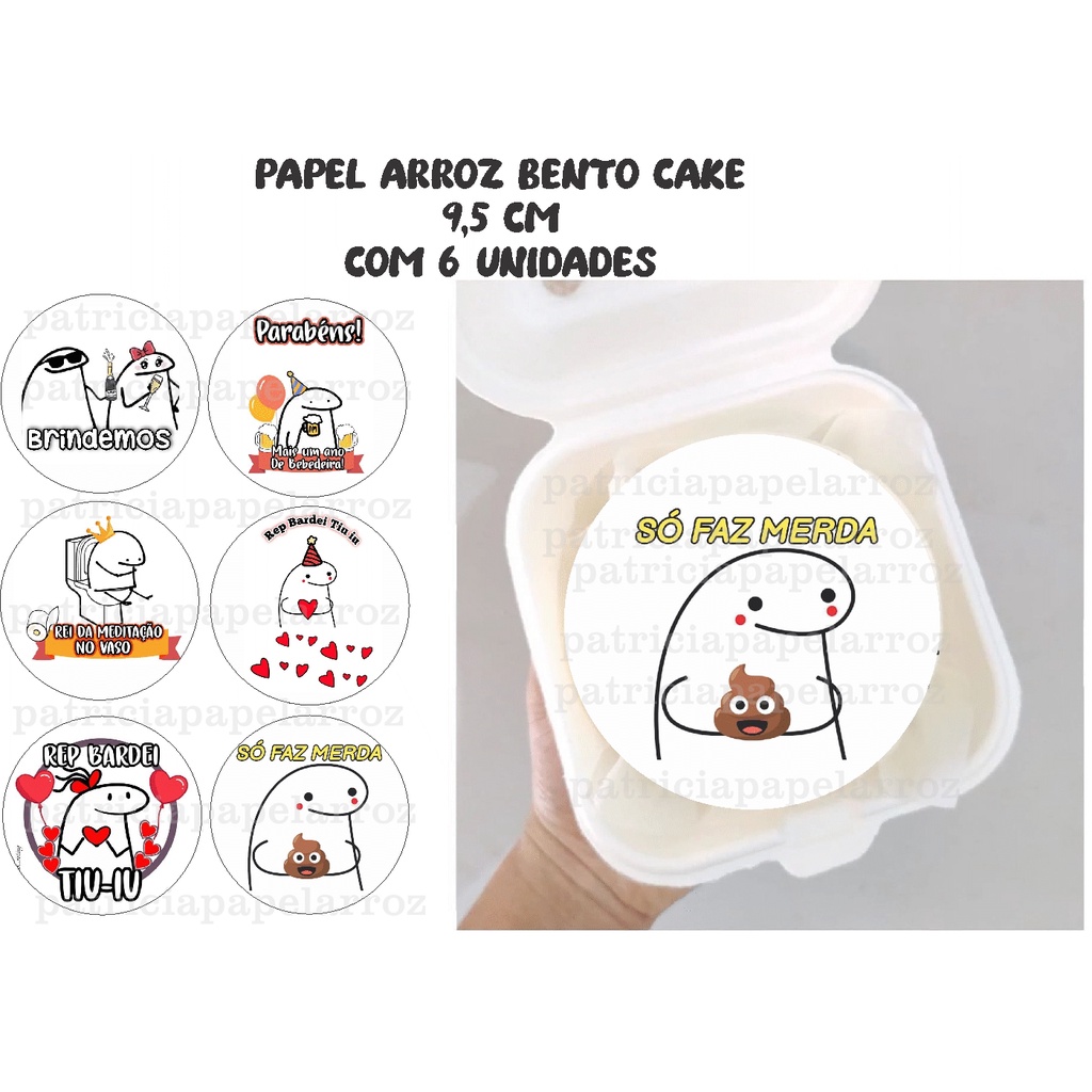 Papel De Arroz Bento Cake Mini Bolo Bolo Marmita Parabens Flork