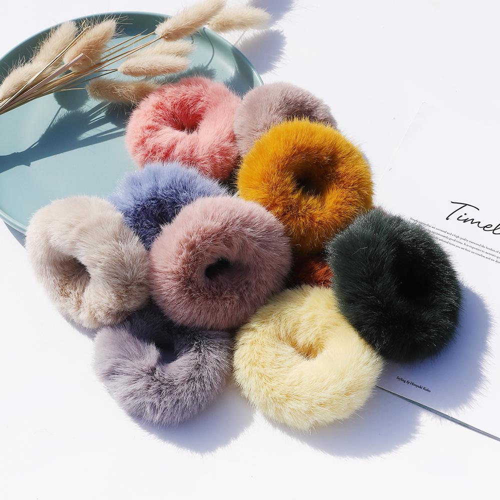Autumn and Winter Warm Elastic Hair Band Ladies and Girls Fixed Hair Rope Rubber Band Headdress Hairpin Accessories