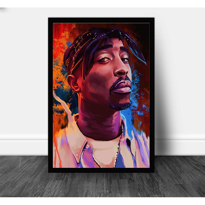 Quadro Decorativo Desenho Arte Tupac Rapper Americano Shopee Brasil