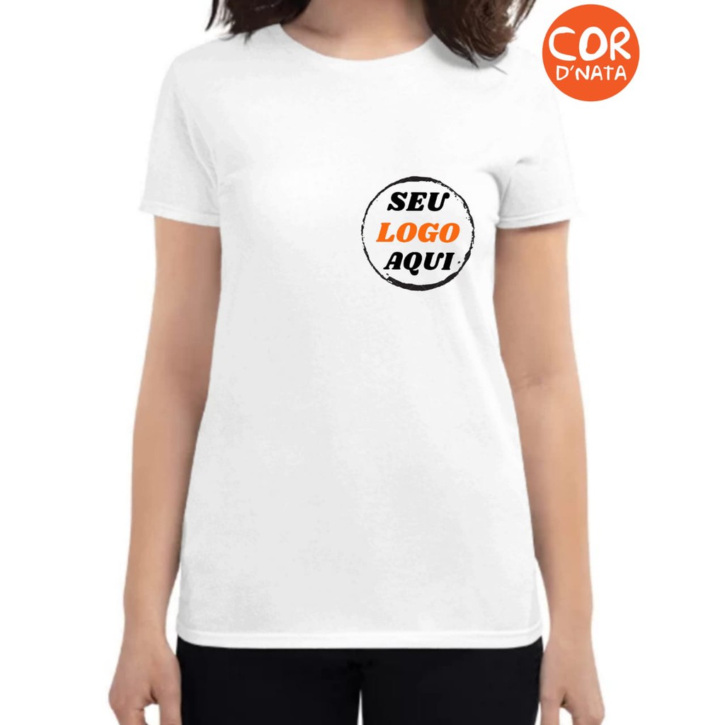 Camiseta Feminina Baby Look Personalizada Sua Logo Shopee Brasil