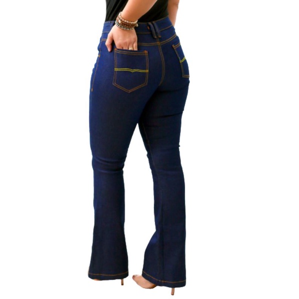 Calça Jeans Feminina  Flare Plus Size Elegante 46 Ao 60 Preço De Atacado