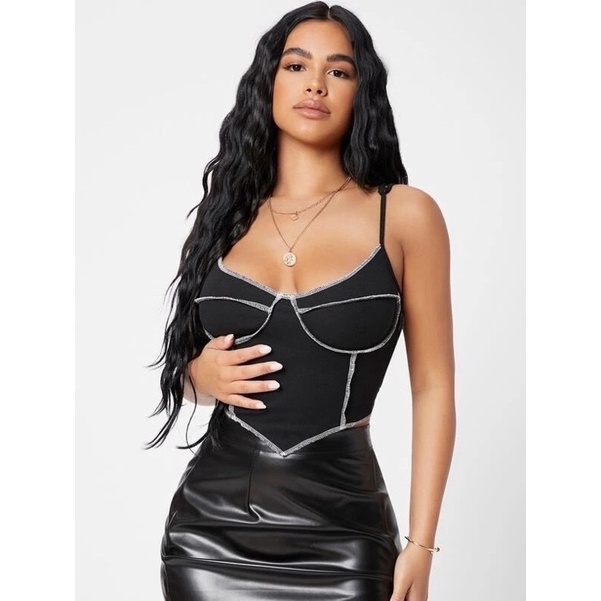 Cropped Shein Preto Shopee Brasil