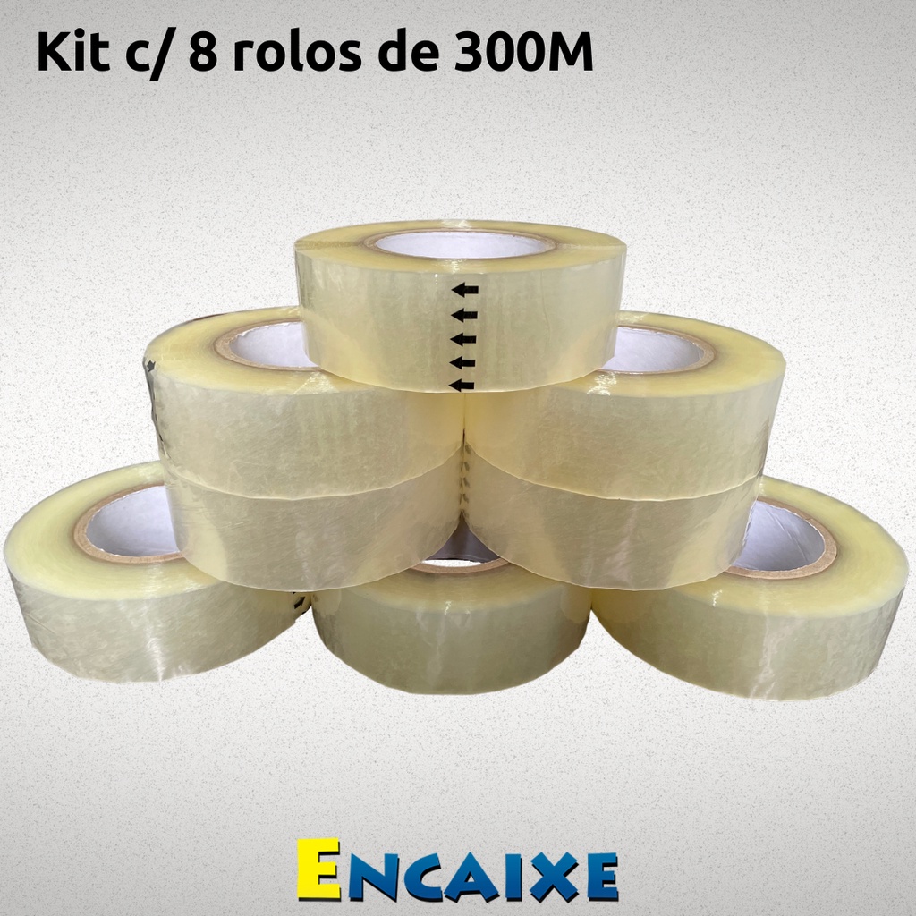 Fita Adesiva Durex Transparente Metros Kit Rolos Cristal