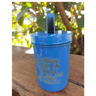 Pote Porta Erva Mate Ou Terere 250gr Personalizada Bico Dosador