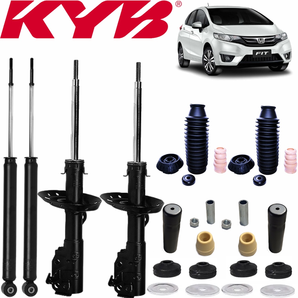 Jogo 4 Amortecedor Kayaba Honda Fit Kit 2011 2012 Shopee Brasil