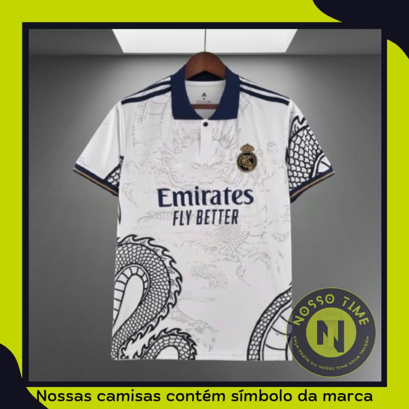 Camisa Do Real Madrid Polo Drag O Torcedor Escorrega O Pre O