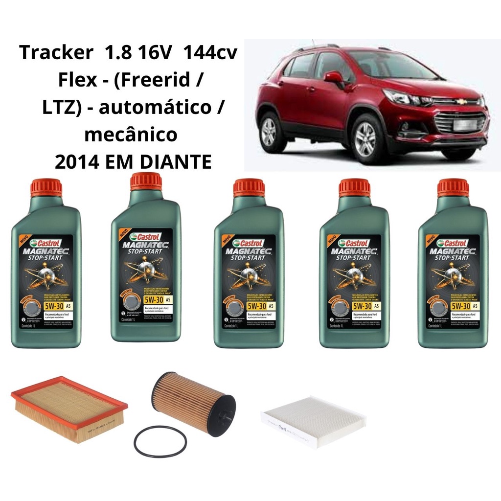 KIT REVISAO TROCA DE OLEO TRACKER 1 8 2014 DIANTE CASTROL Shopee Brasil