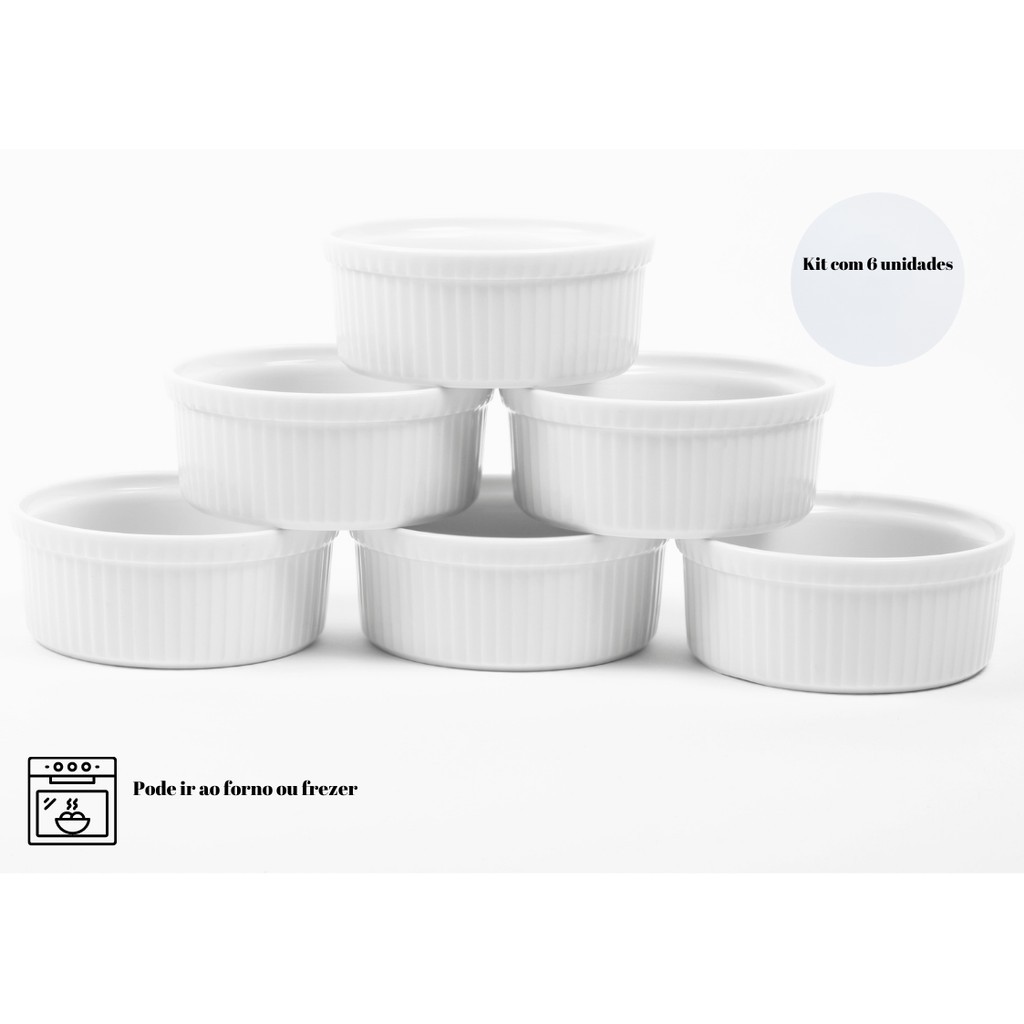 Ramequim Combuca De Porcelana Molheira Pote Para Petiscos Kit C