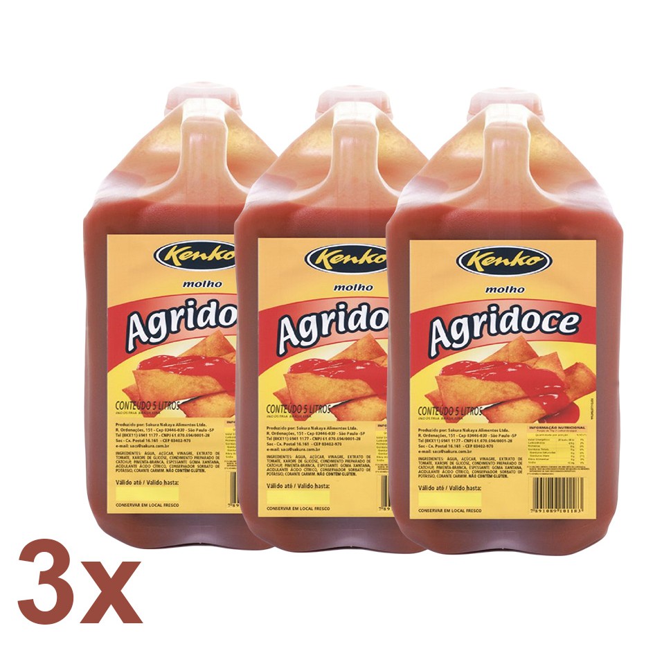 3 Molhos Agridoce Harumaki Kenko 5 Litros Tetsu Alimentos Shopee Brasil