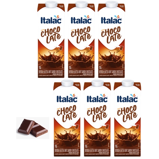 Kit C 6 Bebida Láctea Sabor Chocolate 1l Italac Shopee Brasil