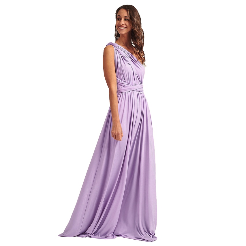 Vestido Longo Lilás Infinity Multiformas para Madrinhas de Casamento