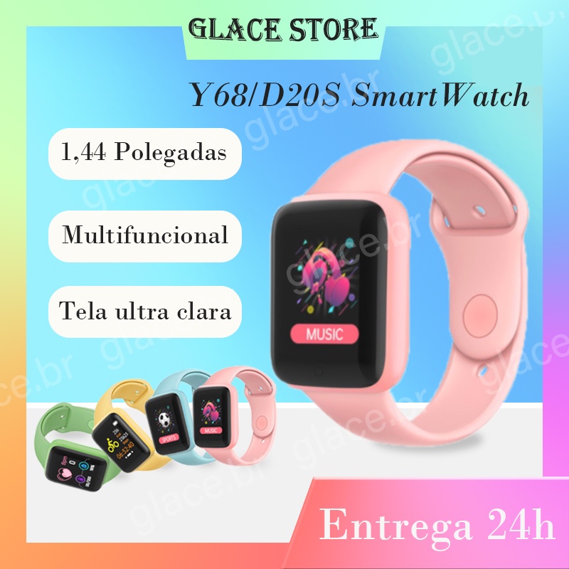 Entrega 24h Relógio smartwatch bluetooth à prova d água Y68 D20