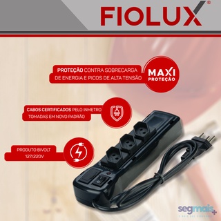 Filtro De Linha 3 Tomadas Bivolt Cabo 1m Fiolux Shopee Brasil